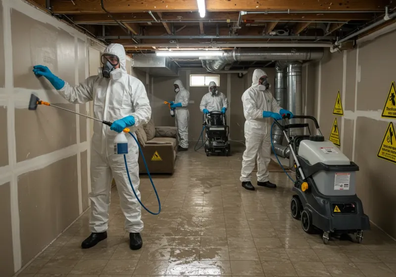 Basement Moisture Removal and Structural Drying process in Berkeley Lake, GA